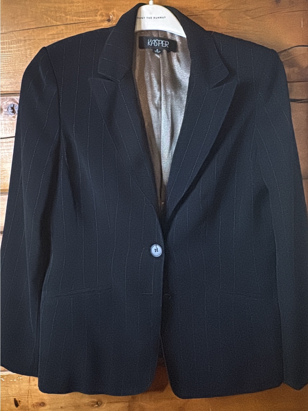 Kasper Women's Black Pinstripe Blazer size 8